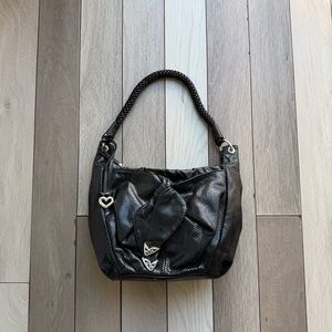 Brighton Black Snake Embossed Leather
Shoulder Bag